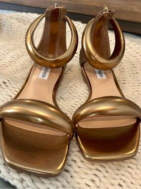Steve Madden Metallic Gold Hoop Ankle-Strap Heels